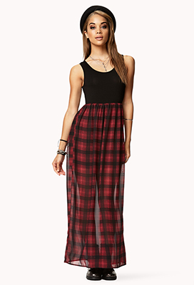 Forever 21 Plaid Maxi Dress